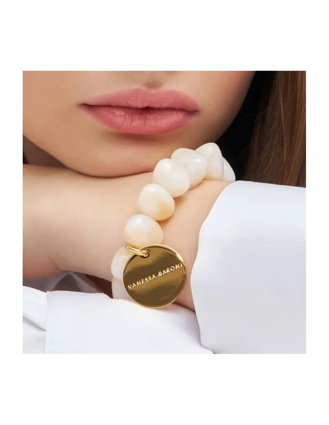 STONE FLEX BRACELET - PEARL MARBLE