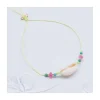 SWEET M - BRACELET COURT, CAURI, SPINELLES ROSES ET TURQUOISES