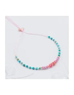 SWEET M - BRACELET SPINELLES ROSES, PHOSPHOSIDERITES ET TURQUOISES
