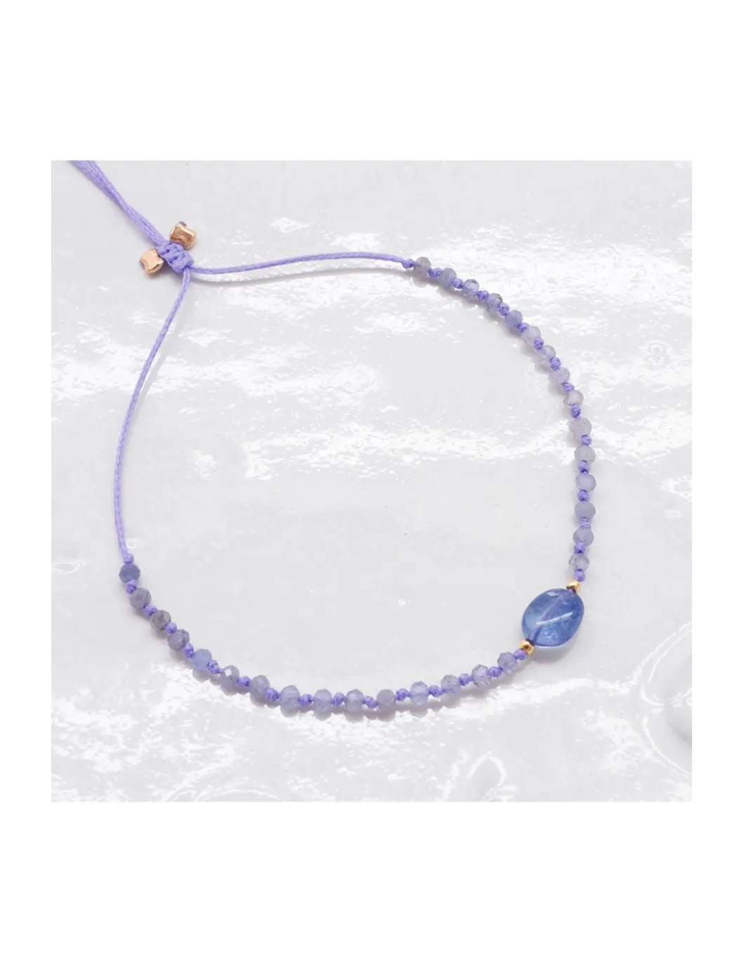 SWEET M - BRACELET UNE TANZANITE SMOOTH ET 30 TANZANITES NOUÉES