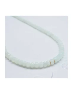 SWEET M - COLLIER OPALES VERTES ET ROUES PLAQUÉES OR