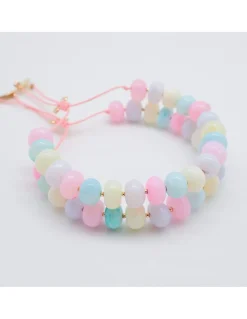 TUTTI FRUTTI - BRACELET OPALES "RAINBOW" ET MINI PERLES DORÉES