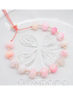TUTTI FRUTTI - BRACELET OPALES ROSES, QUARTZ ET MINI PERLES DORÉES