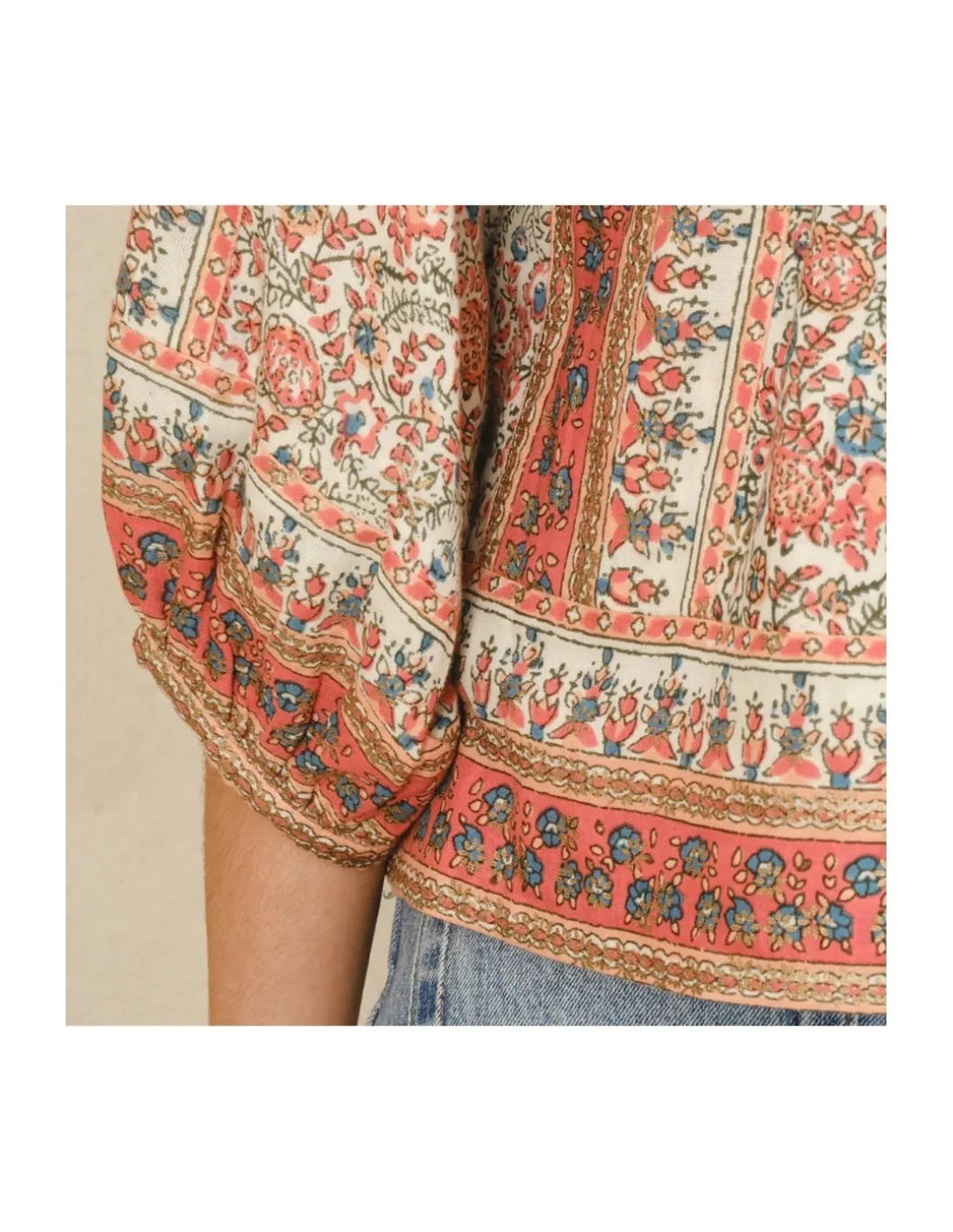 VESTE CASS IMPRIMÉ CORAIL