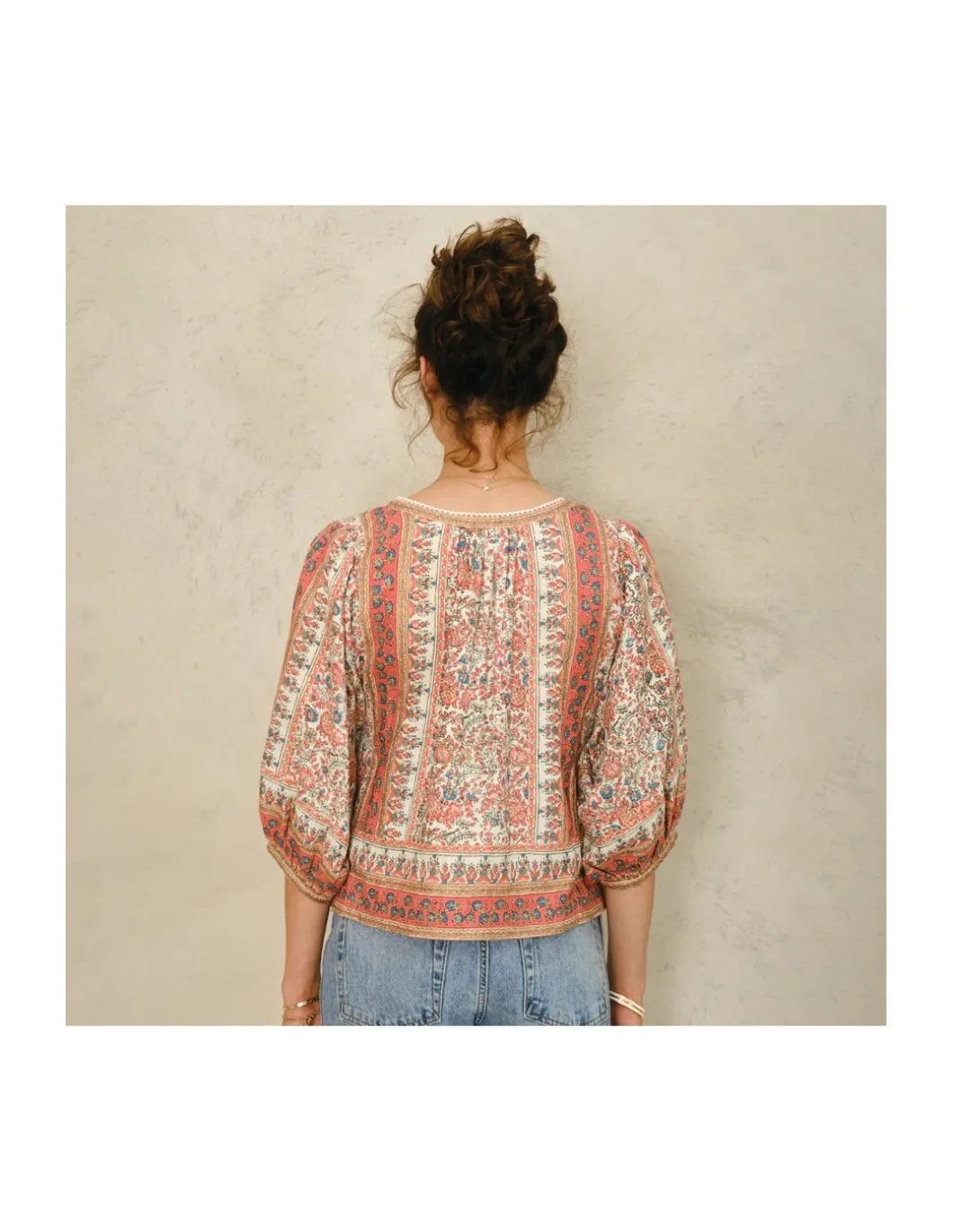 VESTE CASS IMPRIMÉ CORAIL